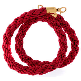 Burgundy triple twisted rope with hooks, 150 cm, for rope stand AV000102