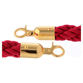 Burgundy triple twisted rope with hooks, 150 cm, for rope stand AV000102