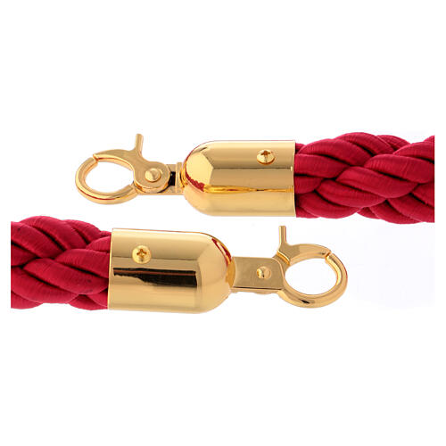 Burgundy triple twisted rope with hooks, 150 cm, for rope stand AV000102 2