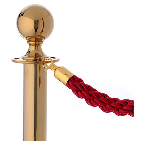 Burgundy triple twisted rope with hooks, 150 cm, for rope stand AV000102 3