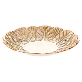 Platillo latón dorado envejecido motivos en relieve d. 12 cm s1