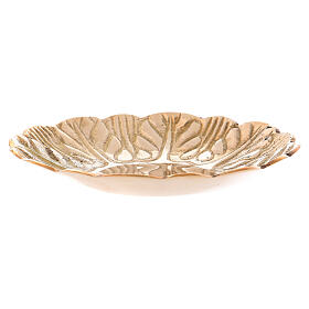 Gold plated brass plate with antique finish embossed decorations diam. 4 3/4 in s2