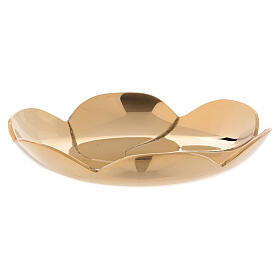 Saucer with a diameter of 9.5 cm made of shiny golden brass