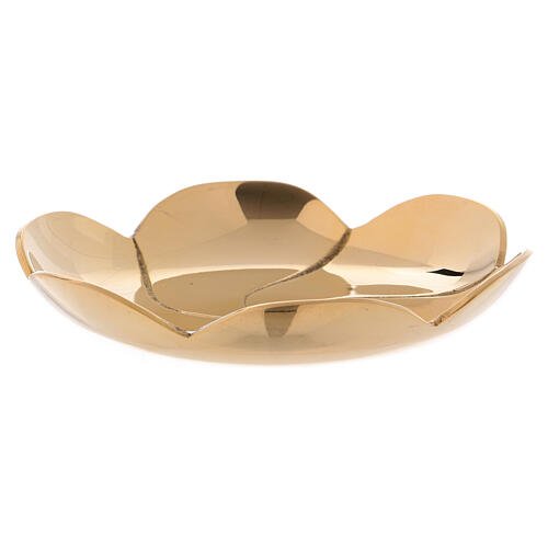 Saucer with a diameter of 9.5 cm made of shiny golden brass 2