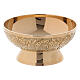 Gold plated brass bowl for incense with decorations s2