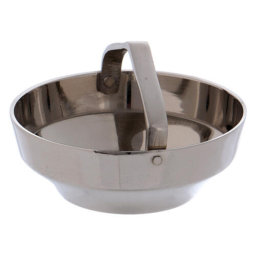 Incense bowl with silver-plated brass handle 7 cm 2