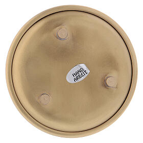 Golden brass round saucer 10 cm s3