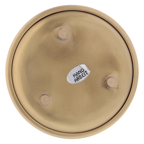 Golden brass round saucer 10 cm 3