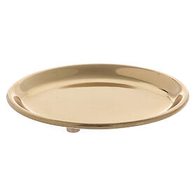 Gold plated brass round plate 4 in