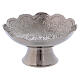 Silver-plated brass chiseled incense bowl s1