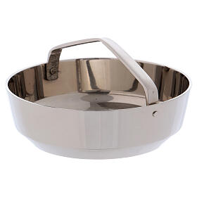 Incense bowl with silver-plated brass handle 10 cm