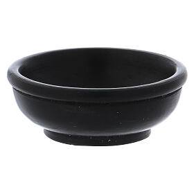 Incense bowl in black soapstone 8 cm