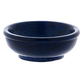 Incense bowl in cobalt blue soapstone 3 in