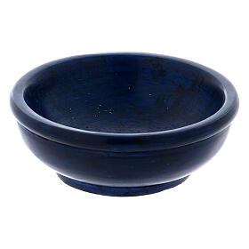 Incense bowl in cobalt blue soapstone 3 in