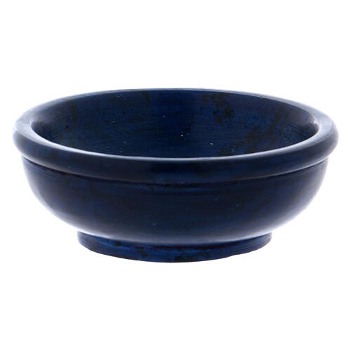 Incense bowl in cobalt blue soapstone 3 in 1