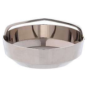 Simple incense bowl with handle in nickel-plated iron
