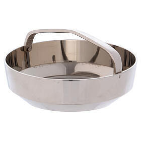 Simple incense bowl with handle in nickel-plated iron