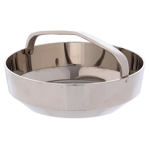 Simple incense bowl with handle in nickel-plated iron 2
