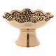 Gold plated brass incense bowl with floral decoration 3 in s2