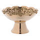 Incense bowl with floral decoration and cup in golden brass 6 cm s2