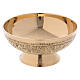 Incense bowl with floral decoration in golden brass 13 cm s1