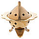 Incense burner floral edge in gold plated brass s1