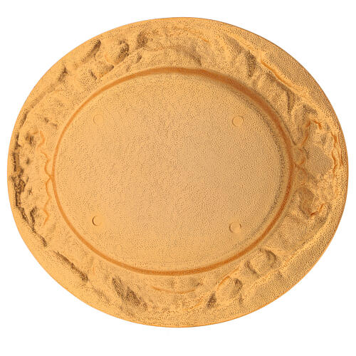Assiette communion dorée en laiton moulé 17x15 cm 4