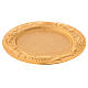 Gold plated dish paten in cast brass 6 3/4x6 in s3