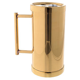Contenitore offertoriale ottone dorato 15 cm s3