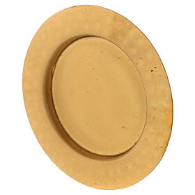 Candle holder plate in gold plated brass with satin finish 4 in