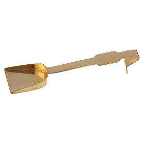Communion spoon for hosts, gold plated brass, 12 cm