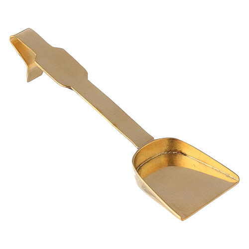 Communion spoon for hosts, gold plated brass, 12 cm 2
