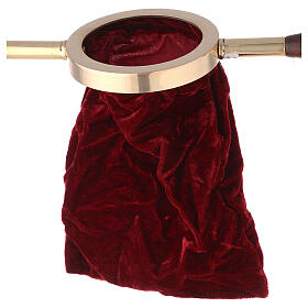 Sac pour offrandes velours manche bois s5