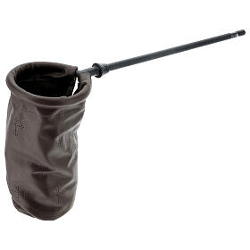 Dark brown leather bag for alms s3