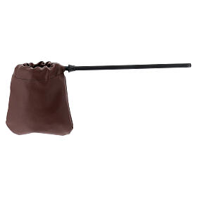 Brown leatherette alms bag