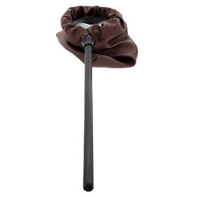 Brown leatherette alms bag s3