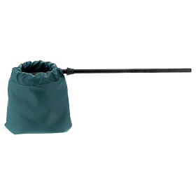Green faux leatherette bag for alms
