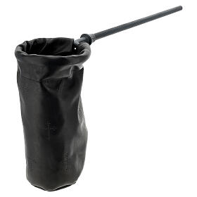 Sac pour aumône en cuir noir s3