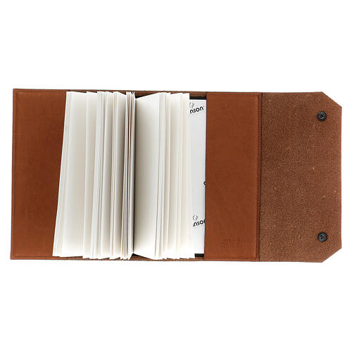 Brown leather notebook star Bethleem monks 15x10x2 cm 3