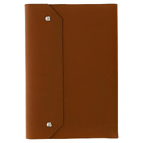 Real brown leather notebook, star, French Bethlehem monks, 25x15x3 cm