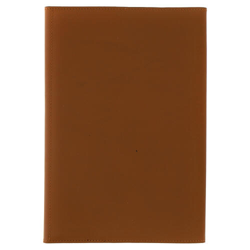 Brown leather liturgy notebook with star by Bethleem monks 25x15x3 cm 4