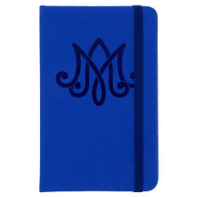 Agenda de bolso azul com monograma mariano 10x15 cm