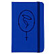 Agenda de bolso azul com Maria e terço 10x15 cm s1
