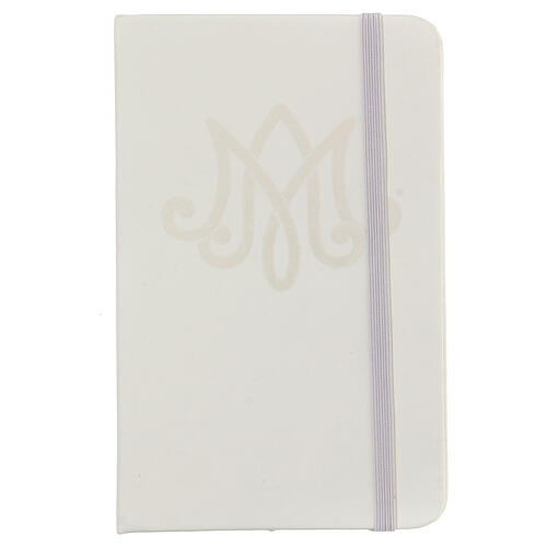 White pocket diary with Marial monogram 10x15 cm 1