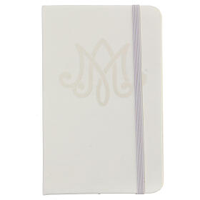 White pocket diary monogram Maria 10x15 cm