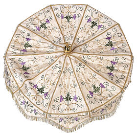 Processional umbrella with grapes and wheat embroidery h 1.8 m