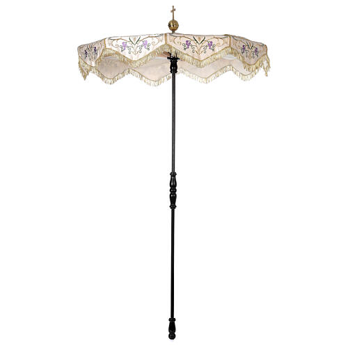 Processional umbrella with grapes and wheat embroidery h 1.8 m 1