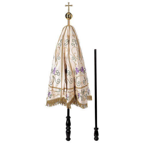 Processional umbrella with grapes and wheat embroidery h 1.8 m 7