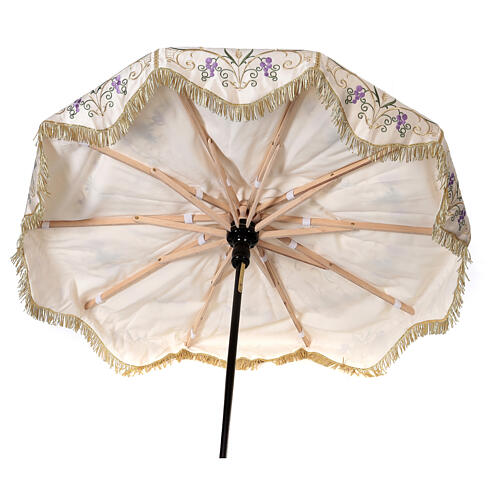Processional umbrella with grapes and wheat embroidery h 1.8 m 8