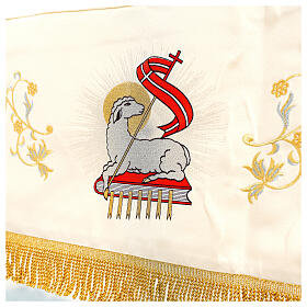 Baldachin, 160 x 200 cm, mit Stickereien Herz, Lamm und Kelch